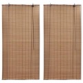 Estores de Rolo em Bambu 2 pcs 120 X 220 cm Castanho