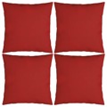 Almofadas Decorativas 4 pcs 60x60 cm Tecido Vermelho