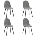 Cadeiras de Jantar 4 pcs Veludo Cinzento-claro