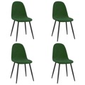 Cadeiras de Jantar 4 pcs Veludo Verde-escuro