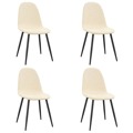 Cadeiras de Jantar 4 pcs Veludo Branco Nata