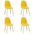 Cadeiras de Jantar 4 pcs Veludo Amarelo Mostarda