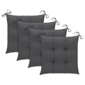 Almofadões de Cadeira 4 pcs 40x40x7 cm Tecido Antracite