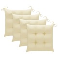 Almofadões de Cadeira 4 pcs 40x40x7 cm Tecido Branco Nata