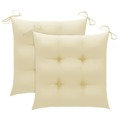 Almofadões de Cadeira 2 pcs 50x50x7 cm Tecido Branco Nata