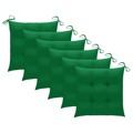 Almofadões de Cadeira 6 pcs 50x50x7 cm Tecido Verde