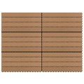 Ladrilhos de Pavimento 6 pcs Wpc 1,08m² 60x30 cm Castanho