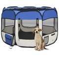 Parque Dobrável P/ Cão C/ Saco de Transporte 90x90x58 cm Azul