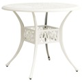 Mesa de Jardim 90x90x74 cm Alumínio Fundido Branco