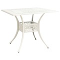 Mesa de Jardim 90x90x73 cm Alumínio Fundido Branco