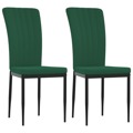 Cadeiras de Jantar 2 pcs Veludo Verde-escuro