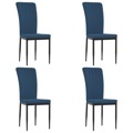 Cadeiras de Jantar 4 pcs Veludo Azul