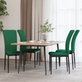 Cadeiras de Jantar 4 pcs Veludo Verde-escuro