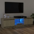 Móvel de Tv com Luzes LED 120x30x35,5 cm Carvalho Sonoma