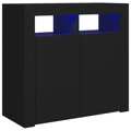 Aparador com Luzes LED 80x35x75 cm Preto