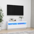 Móvel de Tv com Luzes LED 100x35x40 cm Branco