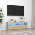 Móvel de Tv com Luzes LED 100x35x40 cm Carvalho Sonoma