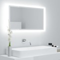 Espelho Casa de Banho LED 80x8,5x37cm Contrap. Branco Brilhante