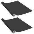 Autocolante para Móveis 2 pcs 500x90 cm Pvc Preto