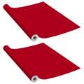 Autocolante para Móveis 2 pcs 500x90 cm Pvc Vermelho