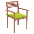 Cadeiras Jardim C/ Almofadões Verde Brilhante 2 pcs Teca Maciça