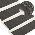 Tapete/carpete para Degraus 15 pcs 65x25 cm Cinzento e Preto