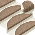 Tapetes de Escada Autoadesivos 5 pcs 65x21x4 cm Agulhado Creme