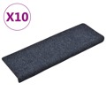 Tapetes de Escada 10 pcs 65x25 cm Agulhado Antracite