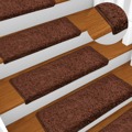 Tapetes de Escadas 10 pcs 65x25 cm Castanho