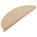 Tapetes Escada Adesivos Aspeto Sisal 15 pcs 56x20cm Bege-claro