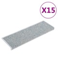 Tapetes Escada Adesivos Aspeto Sisal 15 pcs 65x25 cm Azul