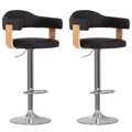 Bancos de Bar 2 pcs Madeira Curvada e Couro Artificial Preto