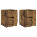 Mesas Cabeceira 2pcs 40x40x50cm Contraplacado Carvalho Fumado