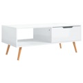 Mesa de Centro 100x49,5x43 cm Aglomerado Branco Brilhante