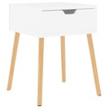 Mesa de Cabeceira 40x40x56 cm Aglomerado Branco Brilhante