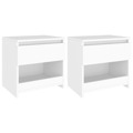 Mesas de Cabeceira 2 pcs 40x30x39 cm Contraplacado Branco