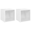 Móveis de Tv 2 pcs 37x35x37 cm Contraplacado Branco