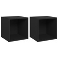 Móveis de Tv 2 pcs 37x35x37 cm Contraplacado Preto