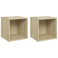 Móveis de Tv 2 pcs 37x35x37 cm Contraplacado Carvalho Sonoma