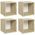 Móveis de Tv 4 pcs 37x35x37cm Contrap. Branco e Carvalho Sonoma