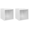 Móveis de Tv 2 pcs 37x35x37 cm Contraplacado Branco Brilhante