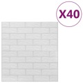 Papel de Parede 3D Autoadesivo Tijolos 40 pcs Branco