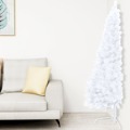 Meia Árvore de Natal Artificial com Suporte 120 cm Pvc Branco