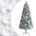 Árvore de Natal Artificial C/ Leds 150 cm Fibra ótica Branco
