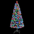 Árvore Natal Artificial C/ Leds 150 cm Fibra ótica Branco/azul