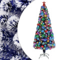 Árvore Natal Artificial C/ Leds 180 cm Fibra ótica Branco/azul