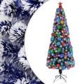 Árvore Natal Artificial C/ Leds 210 cm Fibra ótica Branco/azul