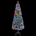 Árvore Natal Artificial C/ Leds 210 cm Fibra ótica Branco/azul