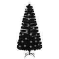 Árvore de Natal com Flocos de Neve LED 150 cm Fibra ótica Preto