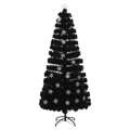 Árvore de Natal com Flocos de Neve LED 180 cm Fibra ótica Preto